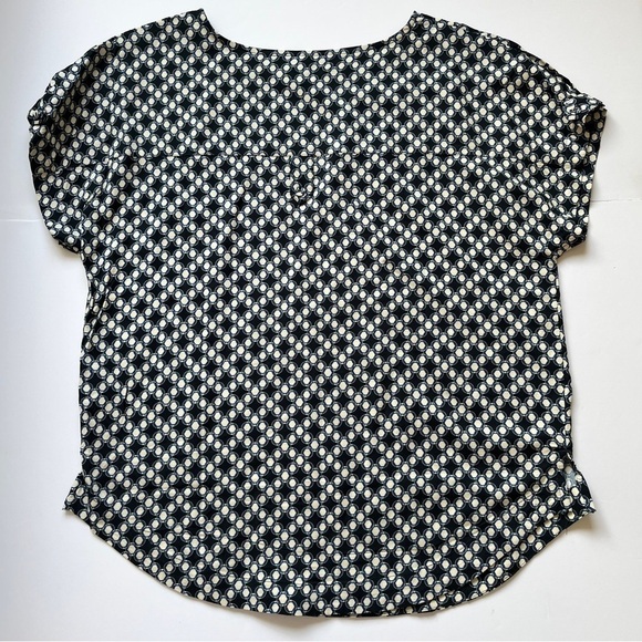 Next UK Printed Blouse Top Short Sleeve Shirt Polka Dot Geometric Pattern Sz 10 - Picture 9 of 14